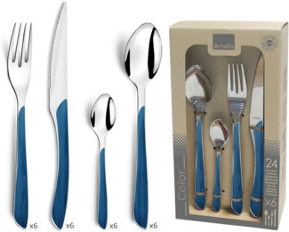 Amefa ECLAT NATURE Besteckset 24-teilig blau hochglanzpoliert