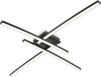 B.K.Licht LED Deckenleuchte LED Deckenleuchte, schwarz, 4xLED/5W, LED Deckenlampe 69x49x93cm Schwarz 20W Wohnzimmer Schlafzimmer Flur