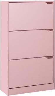 BAKAJI Scarpiera 3 ante Schuhschrank mit 3 Türen, Ablagen mit doppelter Tiefe für Schuhe, Farbe: Rosa, 63 x 24 x 115 cm, Holzwerkstoff, Standard