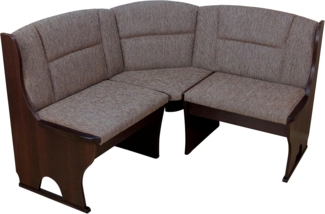 Truheneckbank "Josef I" 125x125 cm, weiß, Strukturstoff blau