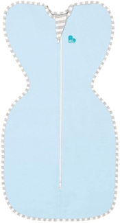 Love To Dream Pucksack Lite, Baby Erstausstattung Neugeboren 2,2-3,8kg, ideal für warme Temperaturen 24-27°C, Arme hoch Position, zweiweg-Reißverschluss für einfaches Windelwechseln, Schlafsack, Blau