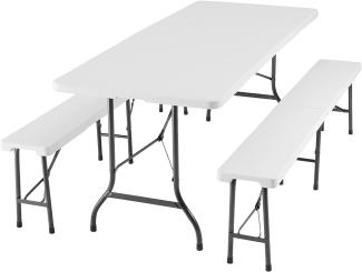 tectake Campingtisch Panja (1-St, 3 tlg), Kompakte Campinggarnitur zum Zusammenklappen