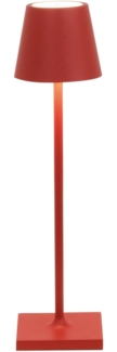 Zafferano, Poldina Micro Lampe, Kabellose, Wiederaufladbare Tischlampe mit Touch Control, Geeignet für Wohnzimmer und Außenbereich, Dimmer, 2200-3000 K, Höhe 27,5 cm, Farbe Rot