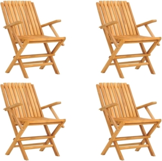 vidaXL Gartenstühle 4 Stk. Klappbar 61x67x90 cm Massivholz Teak 3155055
