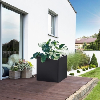 [casa. pro] Pflanzkübel Vaargel 60x60x60 cm Stahl Schwarz