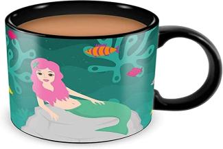 Thumbs Up Tasse Meerjungfrau (Mermaid Heat Change Mug) mit Farbwechsel, Keramik, schwarz, 14 x 14 x 14 cm