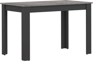 Temahome Nice Pranzo-Tisch, Truciolat, Melamin, Schwarz und Beton, 110 x 70 x 73 cm (L-P-A)