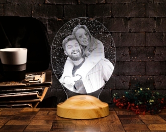 Geschenkelampe LED Nachttischlampe Kopfhörer 3D mehrfarbige Lampe Geschenk für Musiker, Sänger, Leuchte 7 Farben fest integriert, Geschenk für Freunde, Kollege