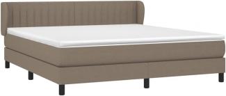 vidaXL Boxspringbett mit Matratze Taupe 180x200 cm Stoff 3126425