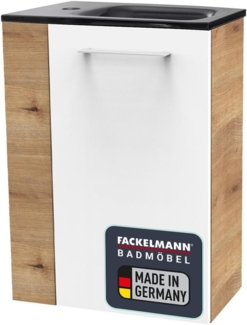 Fackelmann SBC MILANO Gäste WC Set 2-teilig 45 cm, Braun hell/Weiß, rechts, Glas Anthrazit