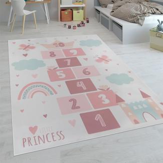 Paco Home Kinderteppich Teppich Kinderzimmer Spielteppich Junge Mädchen Modern rutschfest, Grösse:160x220 cm, Farbe:Creme 3