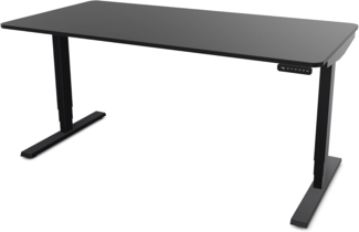 ASSMANN Elektrisch höhenverstellbarer Schreibtisch Y-Line Curved 160x80cm Schwarz Schwarz Metall Holz