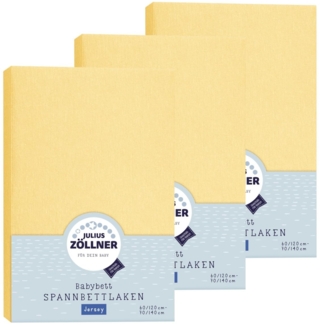 Julius Zöllner Spannbetttuch Jersey 70x140 / 60x120 Banana 3er Pack
