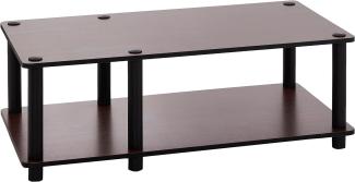 Furinno Just No Tools mittlerer Fernsehstand, TV-Ständer, Couchtisch, dunkle Kirsche mit schwarzer Röhre, 80 (Breite) x 27. 7 (Höhe) x 39. 6 (Tiefe) cm