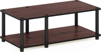 Furinno Just No Tools mittlerer Fernsehstand, TV-Ständer, Couchtisch, dunkle Kirsche mit schwarzer Röhre, 80 (Breite) x 27. 7 (Höhe) x 39. 6 (Tiefe) cm