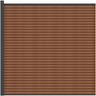 Vente-unique - Sichtschutzzaun zum Aufstellen - Holz-Optik - 179 cm - Set aus 11 coextrudierten Verbundstofflamellen + 1 anthrazitfarbener Pfosten - PALIZO