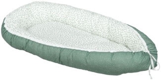 ULLENBOOM ® Babynest - 100% OEKO-TEX Materialien & Made in EU, Grün - Babynestchen Neugeborene aus kuscheliger Baumwolle, Ideal als Reisebett & Kuschelnest geeignet