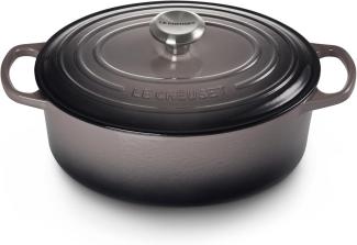 Le Creuset Signature Gusseisen-Bräter mit Deckel, Für alle Herdarten und Induktion geeignet, Rund, Flint, 29,0 cm, 4.7