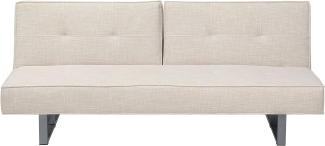 Schlafsofa 3-Sitzer Polsterbezug hellbeige 190 cm DUBLIN