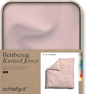 Schlafgut Knitted Jersey Bettwäsche | Bettbezug einzeln 240x220 cm | purple-light