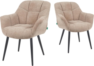 DUBI Möbel Polsterstuhl Mika-Mila 2er-Set, pulverbeschichtet, 360° drehbar im 2er-Set