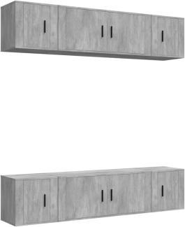 vidaXL 6-tlg. TV-Schrank-Set Betongrau Holzwerkstoff 3188658
