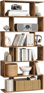 Vasagle Bücherregal, mit 6 Ebenen, Standregal, Büroregal, freistehend, Dekoregal, zur Präsentation, modern, für Wohnzimmer, Schlafzimmer, Büro, vintagebraun LBC61BX von Songmics