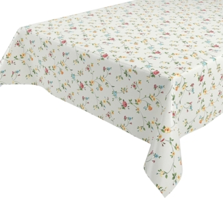 Klassisch Blümchen Wachstuchtischdecke Wachstuch abwischbar Garten Tischdecke RUND OVAL ECKIG, Größe wählbar (Eckig 140x240 cm)