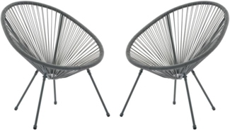Vente-unique - Gartensessel 2er-Set - Polyrattan - Anthrazitgrau - ALIOS III von MYLIA