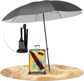 Styngard Sonnenschirm Reise Sonnenschirm Nizza, LxB: 180,00x155,00 cm, mit UV Schutz 50+ - Strandschirm Sonnenschirm Strand mit Abspannleinen