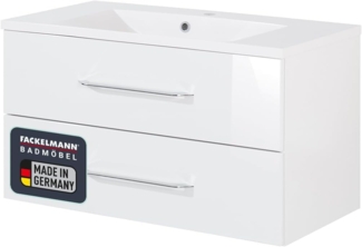 Fackelmann B.CLEVER Waschtisch Set Gussmarmor 90 cm, Weiß