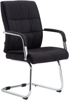 CLP Besucherstuhl Sievert Stoff mit Armlehne und Bodenschonern,schwarz