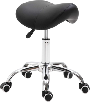 HOMCOM Rollsitz höhenverstellbarer Sattelhocker Drehstuhl Drehhocker (Kosmetikhocker, 1 St, Arbeitshocker), Schwarz 52 x 53 x 49-61 cm