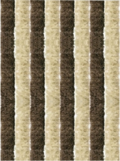 Flauschvorhang 140x200 Unistreifen beige - braun