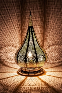 Marrakesch Orient & Mediterran Interior Nachttischlampe Orientalische Tischlampe Lampe Kais Silber, Handarbeit