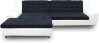 DOMO. collection Morton Ecksofa, Sofa in L-Form, Eckcouch, Polstergarnitur, 304 x 200 x 84 cm in schwarz/weiß