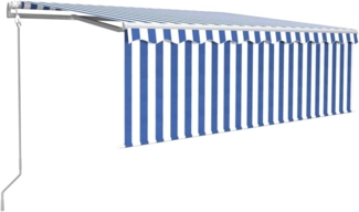 Gelenkarmmarkise Automatisch mit Jalousie 4,5x3 m Blau und Weiß