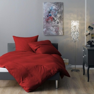 Lorena Mako-Satin Bettwäsche Venedig|240x220 cm + 2x 80x80 cm| burgund