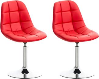 CLP 2er Set Loungesessel Emil mit Sitz aus Kunstleder in gestepptem Design,rot