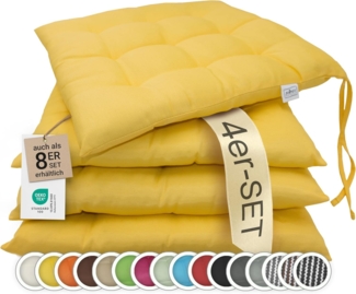 ZOLLNER Stuhlkissen, 40 x 40 x 3 cm, mit Bindebänder, für Indoor und Outdoor