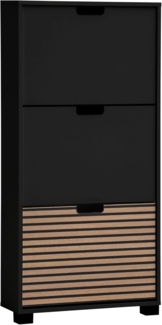 Schildmeyer Schuhschrank Schuhkipper Ryker 160033, Schwarzmatt/Akustikpaneel Optik, 59,8 x 19,5 x 124 cm