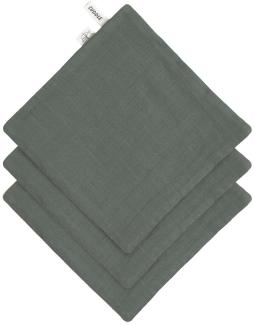 LÄSSIG Baby Musselin Waschlappen 3er Set/Muslin/Terry Washcloth Set 3 pcs petrol green