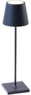 Zafferano, Poldina Pro Lampe, Kabellose, Wiederaufladbare Tischlampe Mit Touch Control, Auch Für Den Außenbereich Geeignet, Dimmer, 2200-3000 K, Höhe 38 cm, Farbe Stahlblau, Amazon Exclusive