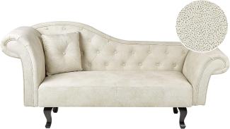 Chaiselongue Samtstoff hellbeige linksseitig LATTES II