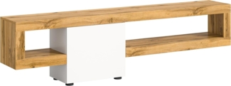 xonox. home Wohnzimmer Samba Lowboard TV-Board Wohnwand-Element TV-Schrank in weiß melamin Abs. Wotan Eiche, ca. 190 x 51 x 30 cm