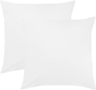 Traumschlaf Edel-Linon Kissenbezüge 2er Set|2x 40x40 cm| weiss