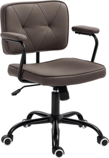 Vinsetto Bürostuhl Arbeitsstuhl, Computerstuhl, Schreibtischsessel (Drehstuhl, 1 St), Kaffee 61 x 58 x 82-91 cm