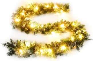 vidaXL Weihnachtsgirlande mit LED-Lichtern Grün 5,2 m PVC 345170