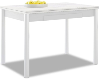 ASTIMESA Ausziehbarer Küchentisch, weiße Struktur, laminierte Platte, Farbe: Boreal, ideal für kleine Räume, 90x50 cm, ausziehbar 140x50 cm