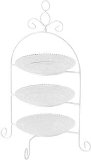 BOLTZE GRUPPE GmbH Dekoetagere Etagere Madita 3er Glas weiß 4tlg H 37 cm